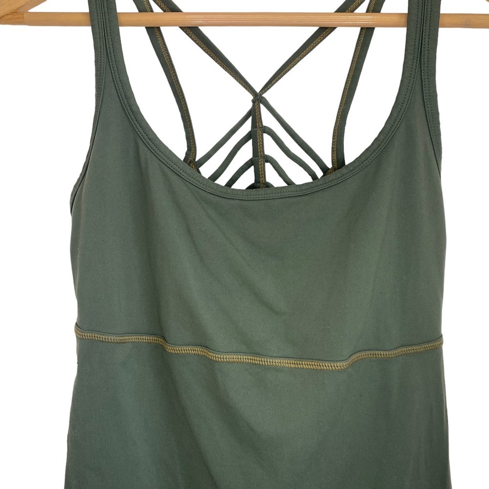 PrAna Women's Naturale Tank Top in Forest Green Size Medium Strappy Detail - Picture 5 of 8